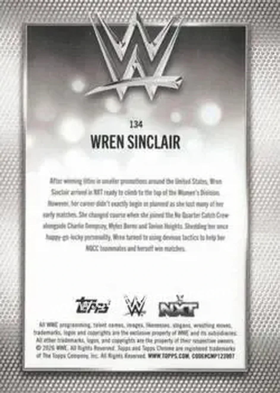 2026 Topps Chrome WWE - Magenta Refractor #134 - Wren Sinclair - Back