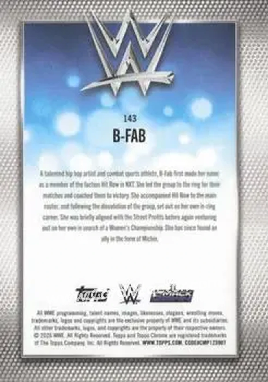 2026 Topps Chrome WWE - Magenta Refractor #143 - B-Fab - Back
