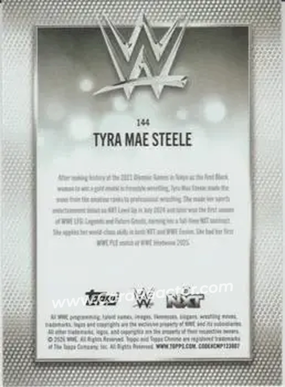 2026 Topps Chrome WWE - Magenta Refractor #144 - Tyra Mae Steele - Back