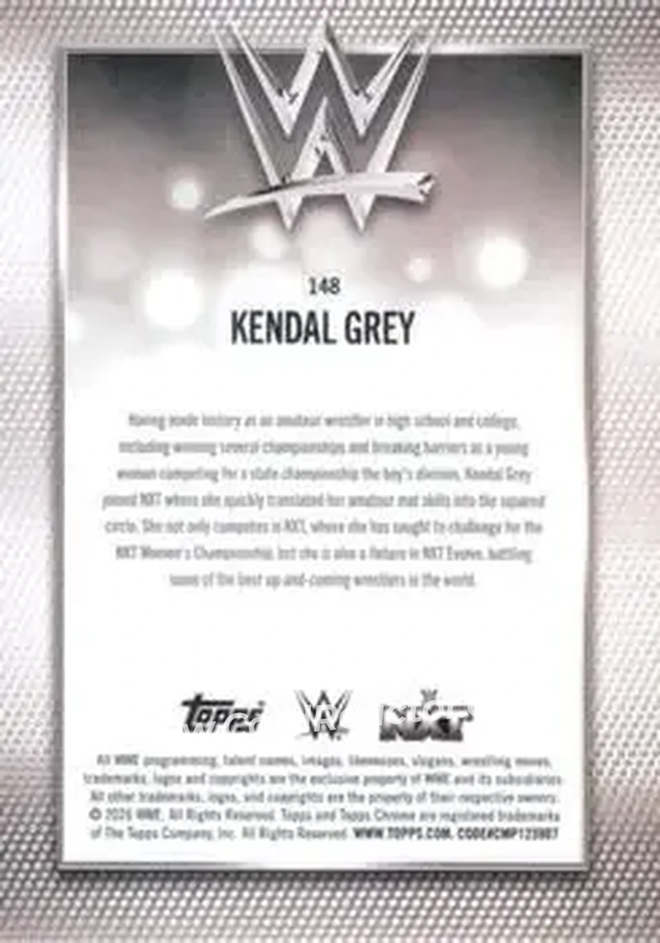 2026 Topps Chrome WWE - Magenta Refractor #148 - Kendal Grey - Back