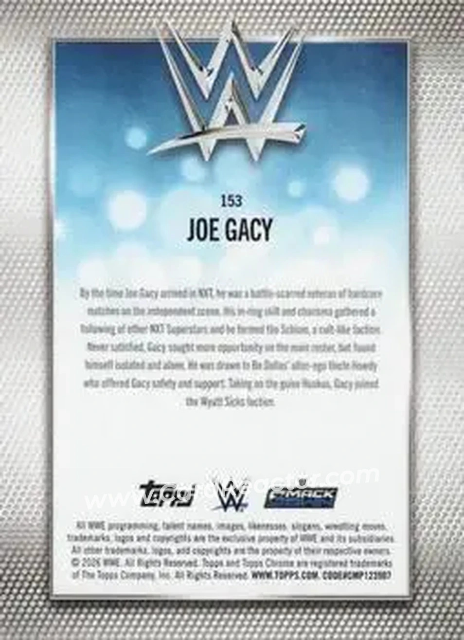 2026 Topps Chrome WWE - Magenta Refractor #153 - Joe Gacy - Back 2026 Topps Chrome WWE - Magenta Refractor #153 - Joe Gacy - Back