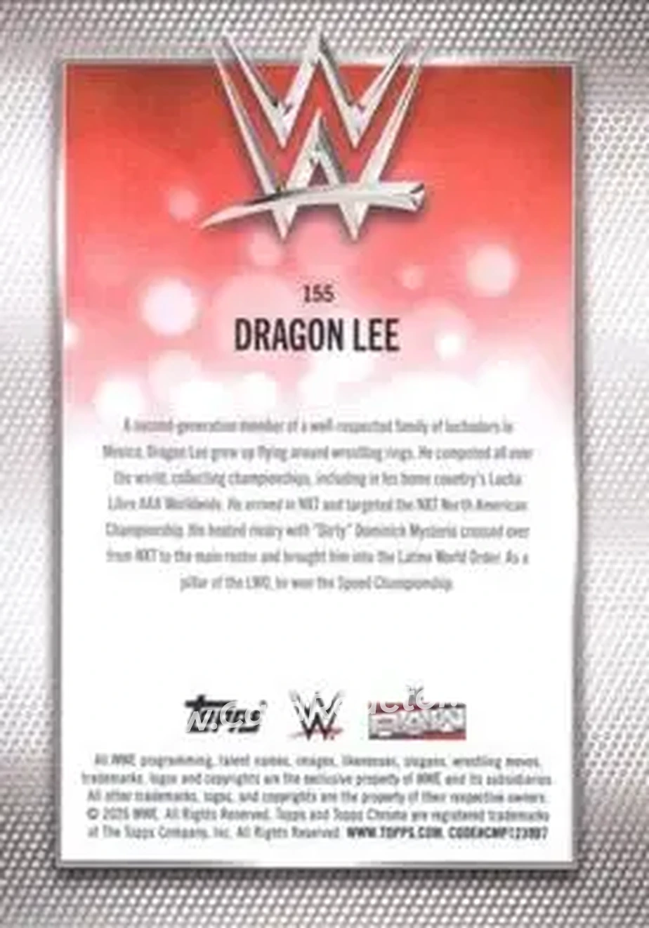 2026 Topps Chrome WWE - Magenta Refractor #155 - Dragon Lee - Back