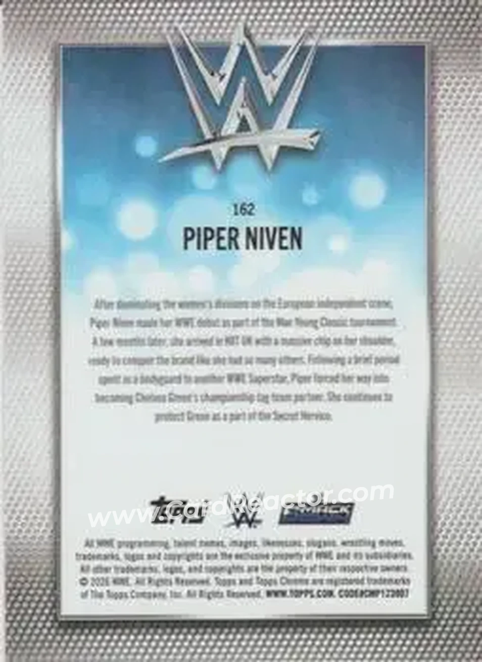 2026 Topps Chrome WWE - Magenta Refractor #162 - Piper Niven - Back