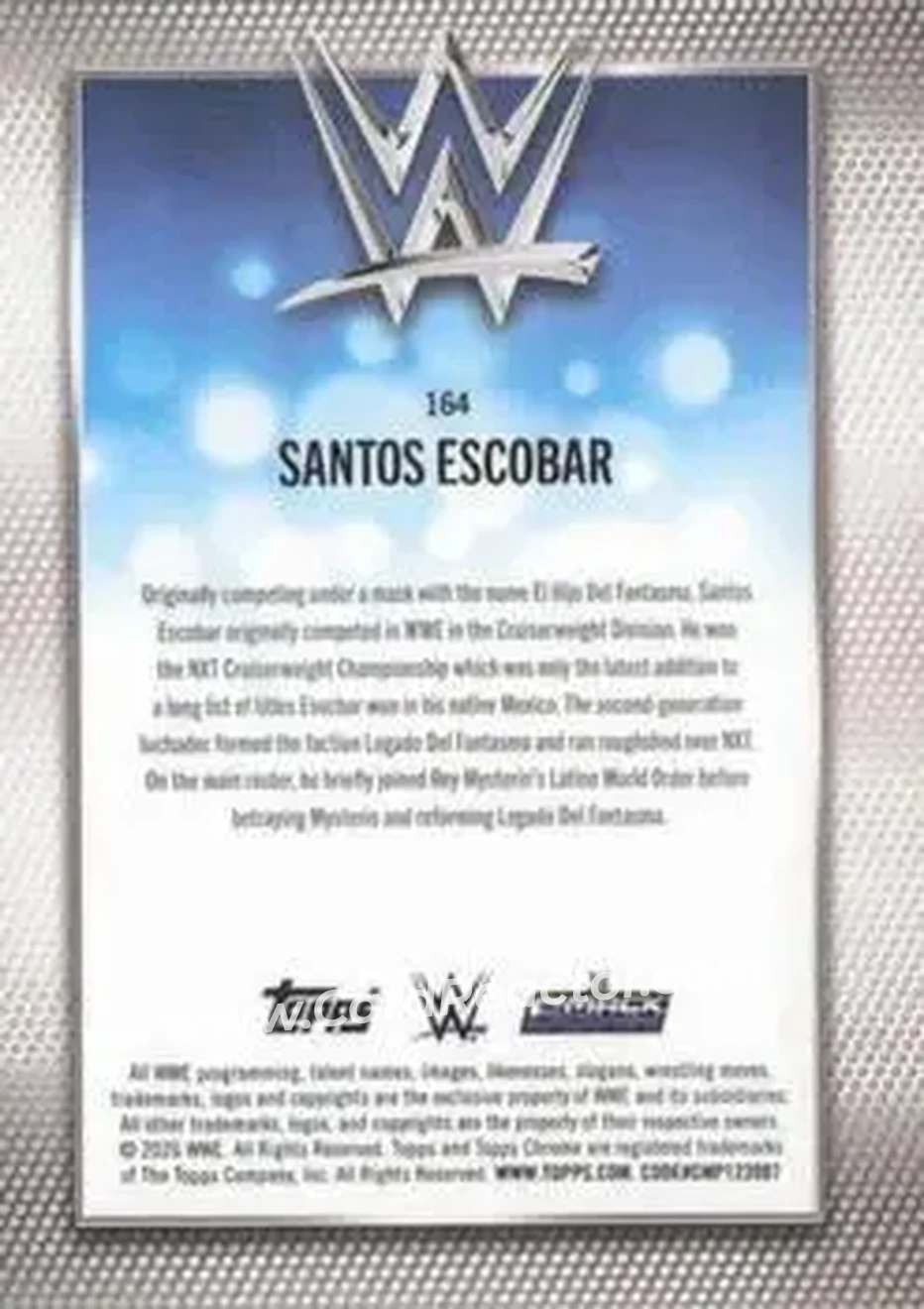 2026 Topps Chrome WWE - Magenta Refractor #164 - Santos Escobar - Back