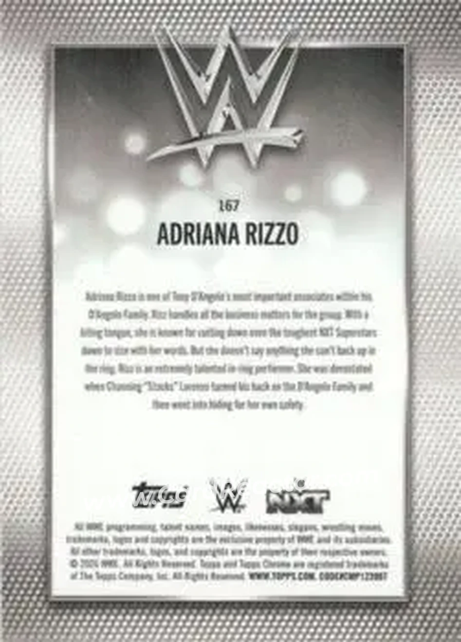 2026 Topps Chrome WWE - Magenta Refractor #167 - Adriana Rizzo - Back