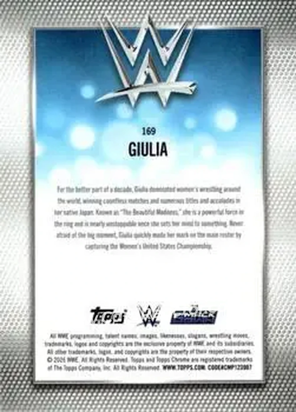 2026 Topps Chrome WWE - Magenta Refractor #169 - Giulia - Back