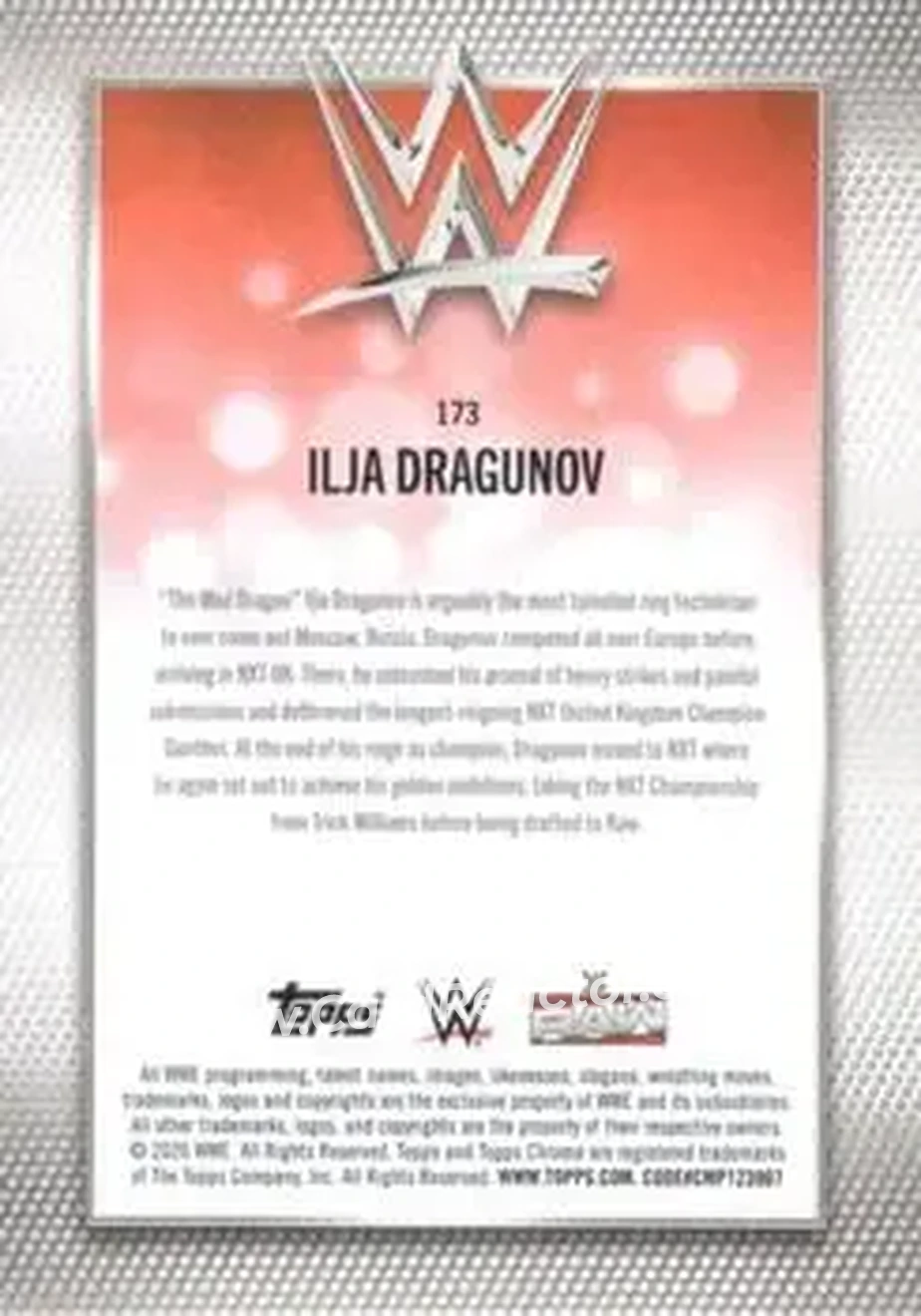 2026 Topps Chrome WWE - Magenta Refractor #173 - Ilja Dragunov - Back