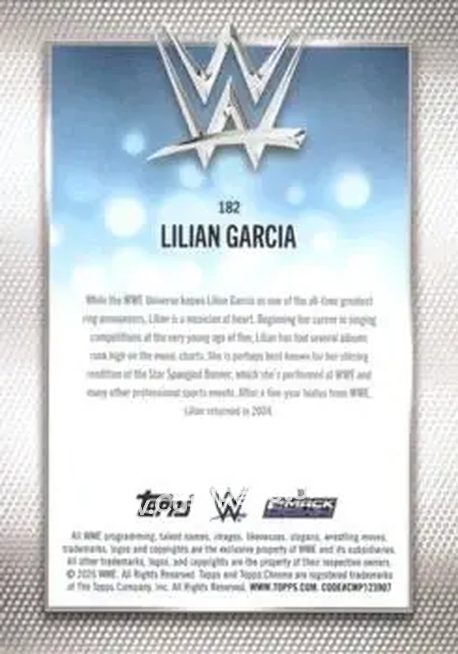 2026 Topps Chrome WWE - Magenta Refractor #182 - Lilian Garcia - Back