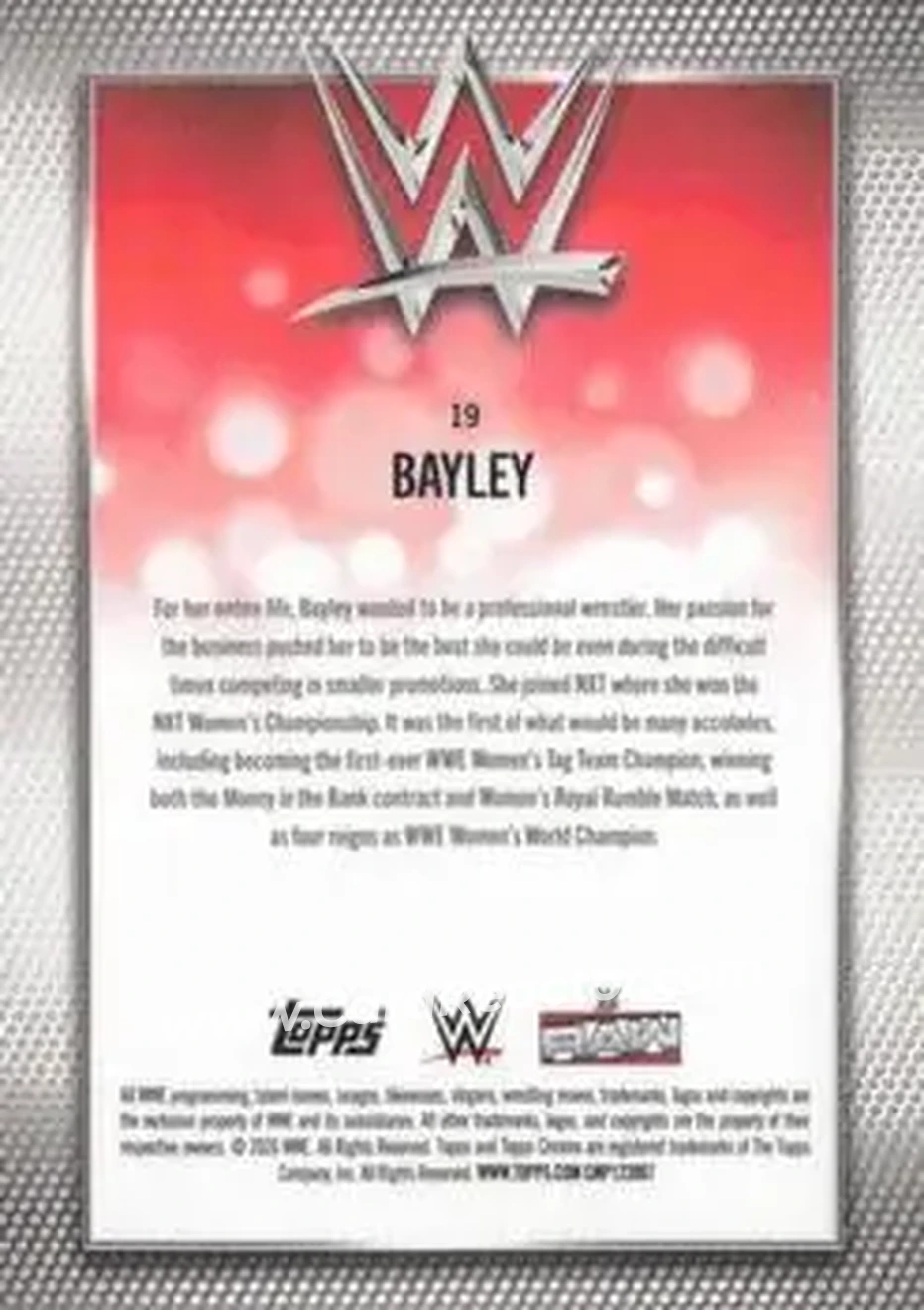 2026 Topps Chrome WWE - Teal Refractor #19 - Bayley - Back