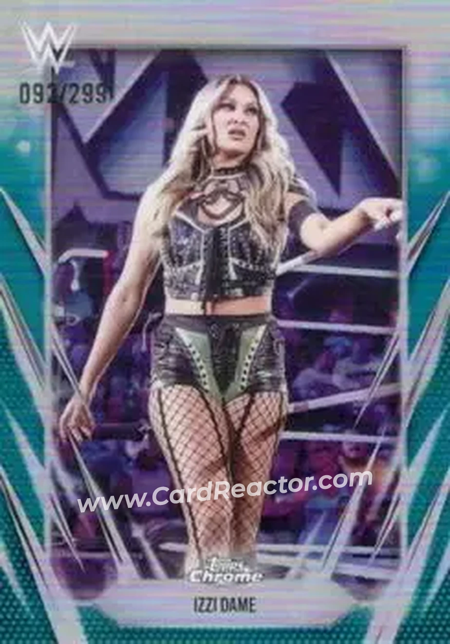 2026 Topps Chrome WWE - Teal Refractor #38 - Izzi Dame - Front 2026 Topps Chrome WWE - Teal Refractor #38 - Izzi Dame - Front
