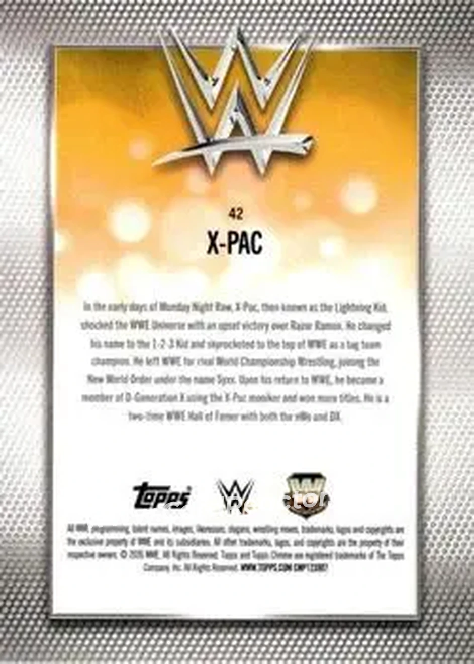 2026 Topps Chrome WWE - Teal Refractor #42 - X-Pac - Back