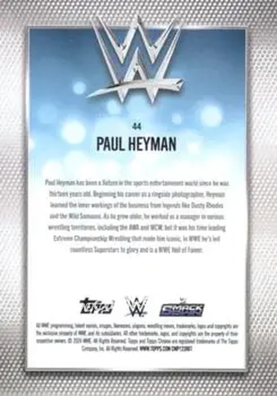 2026 Topps Chrome WWE - Teal Refractor #44 - Paul E. Dangerously - Back