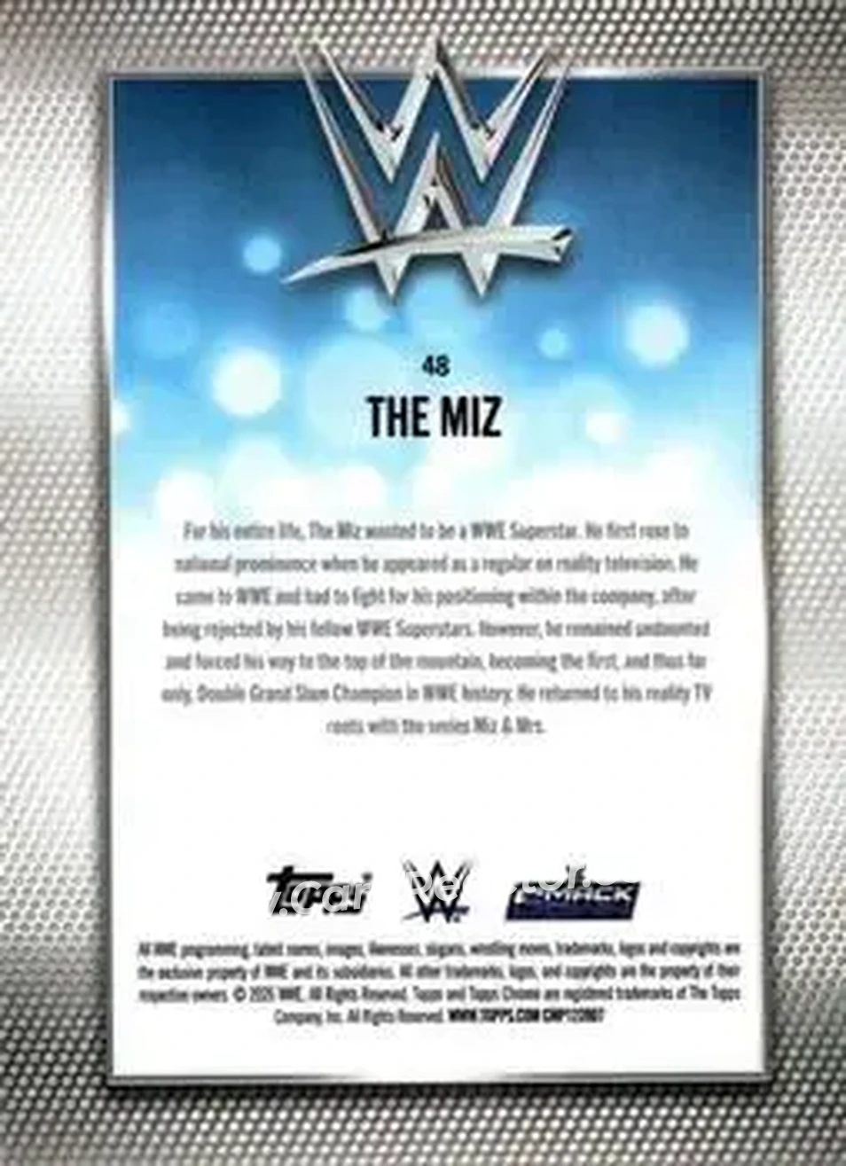 2026 Topps Chrome WWE - Teal Refractor #48 - The Miz - Back