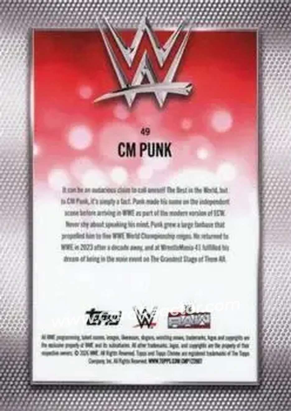 2026 Topps Chrome WWE - Teal Refractor #49 - CM Punk - Back