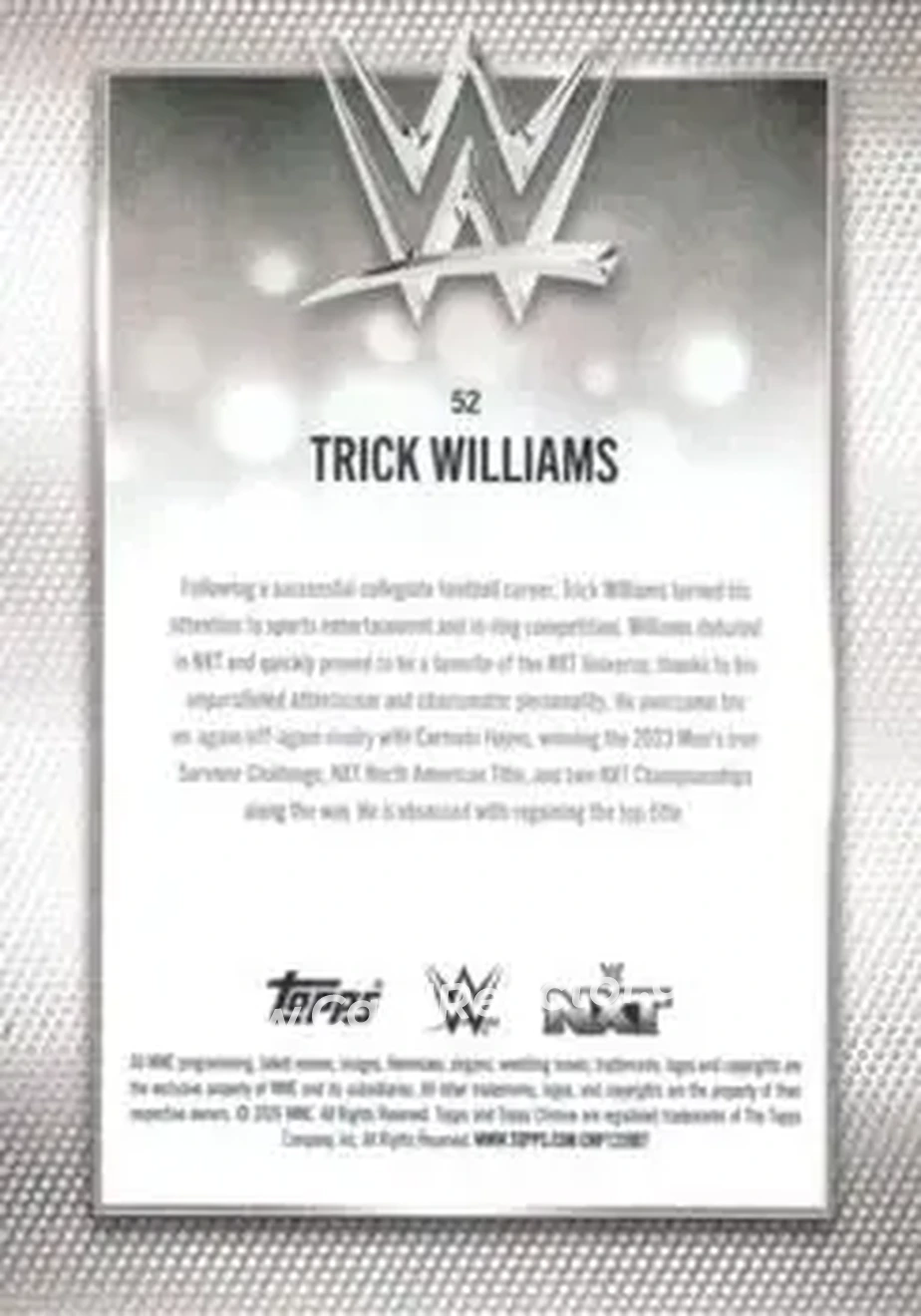 2026 Topps Chrome WWE - Teal Refractor #52 - Trick Williams - Back