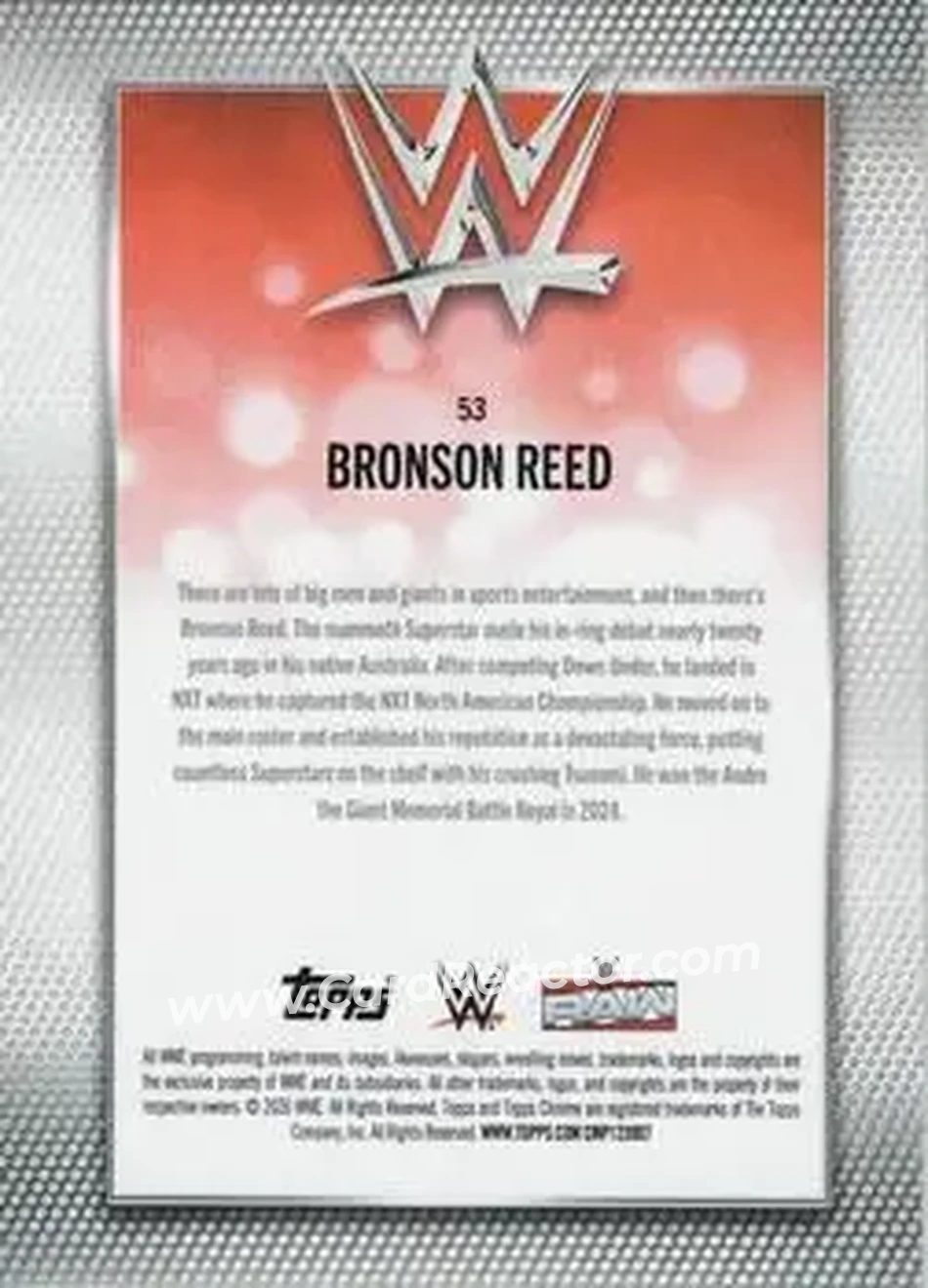 2026 Topps Chrome WWE - Teal Refractor #53 - Bronson Reed - Back