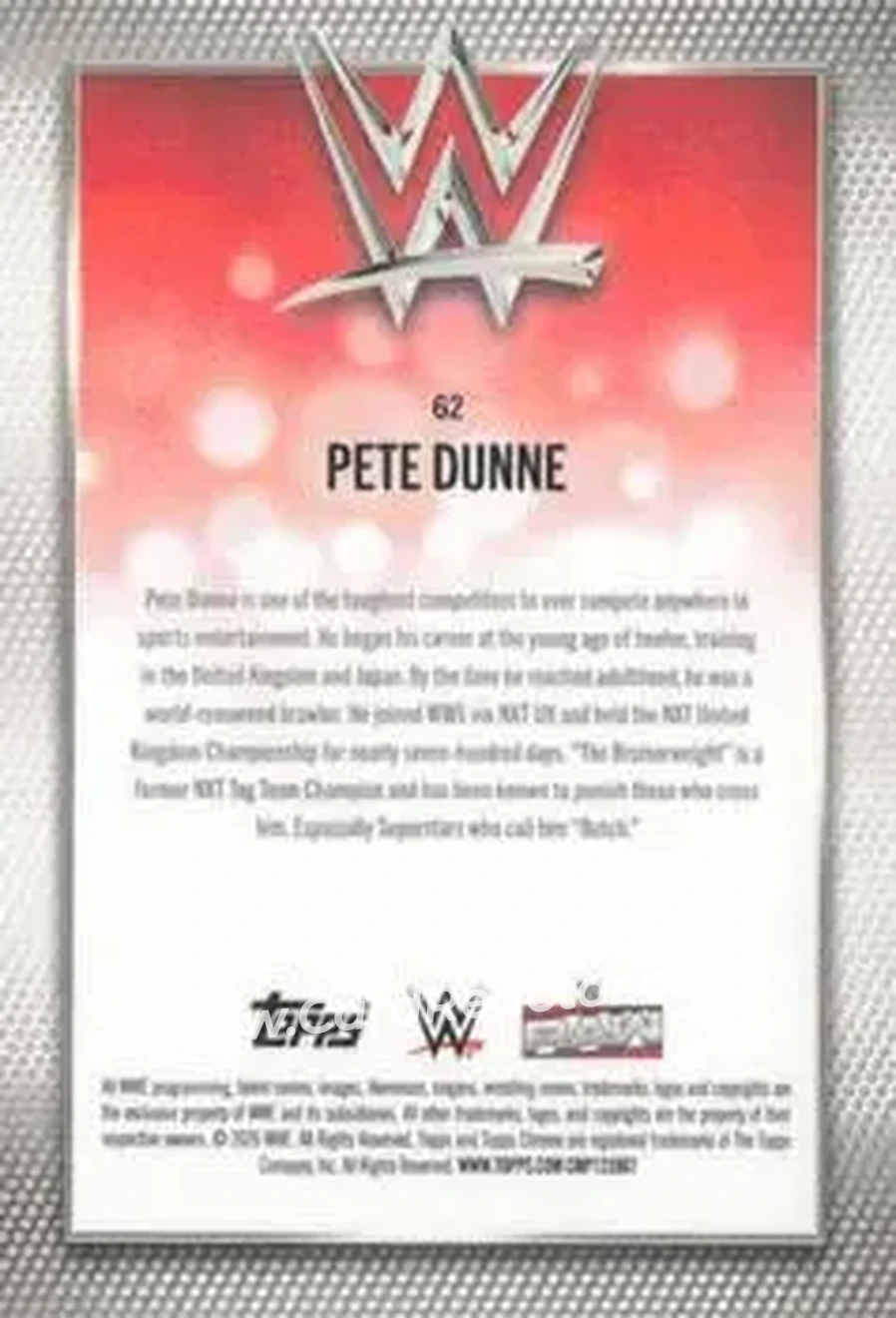 2026 Topps Chrome WWE - Teal Refractor #62 - Pete Dunne - Back
