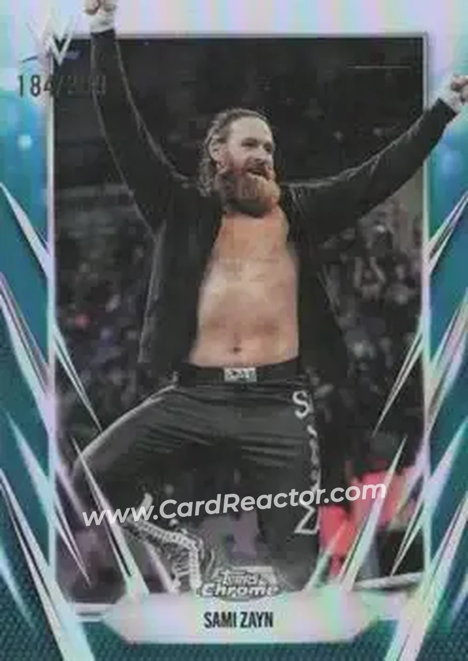 2026 Topps Chrome WWE - Teal Refractor #67 - Sami Zayn - Front 2026 Topps Chrome WWE - Teal Refractor #67 - Sami Zayn - Front