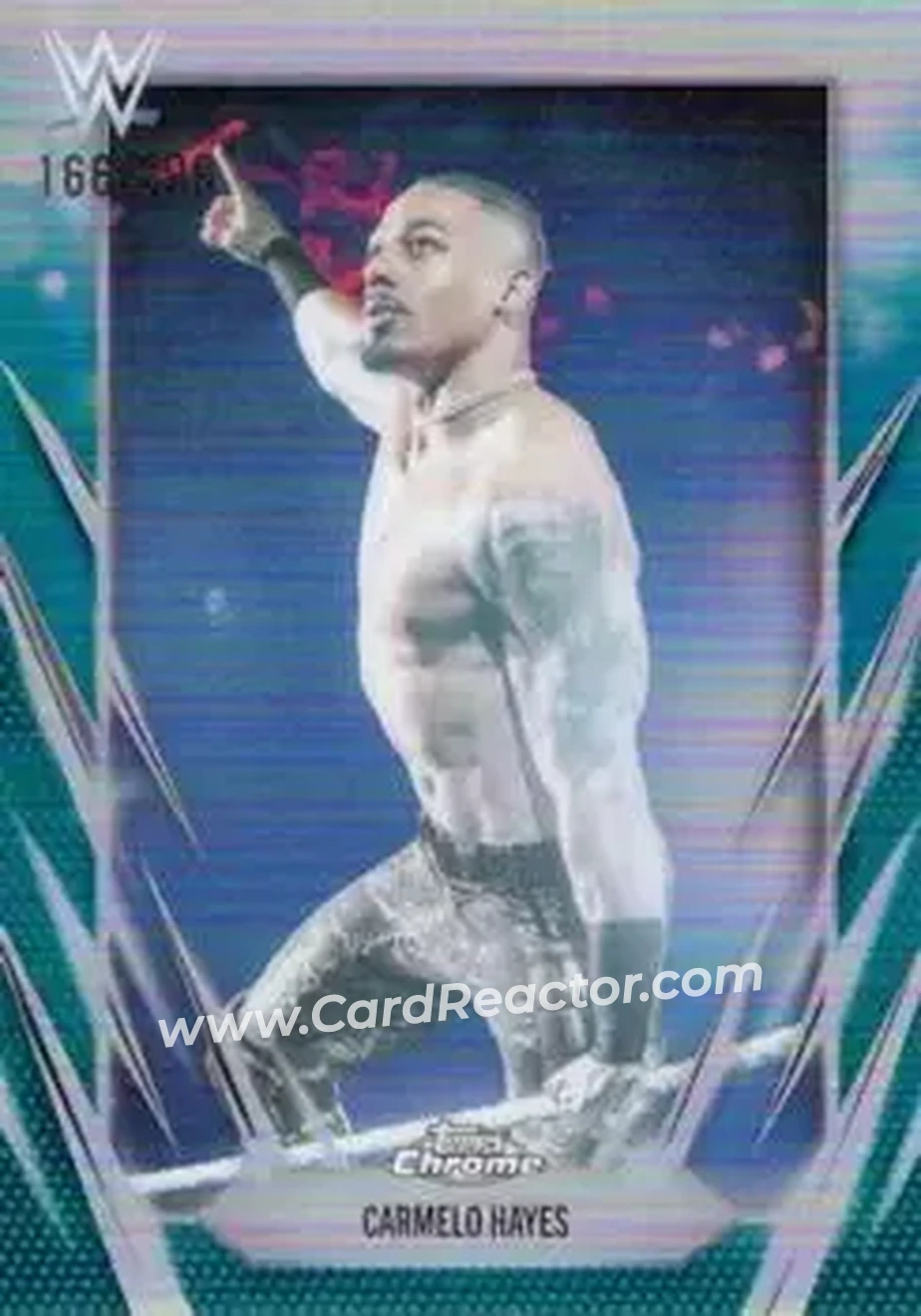 2026 Topps Chrome WWE - Teal Refractor #70 - Carmelo Hayes - Front 2026 Topps Chrome WWE - Teal Refractor #70 - Carmelo Hayes - Front