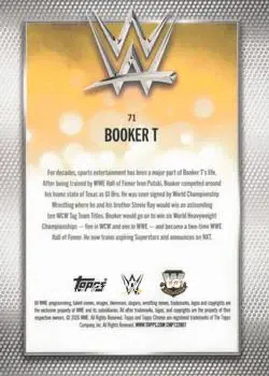 2026 Topps Chrome WWE - Teal Refractor #71 - Booker T - Back