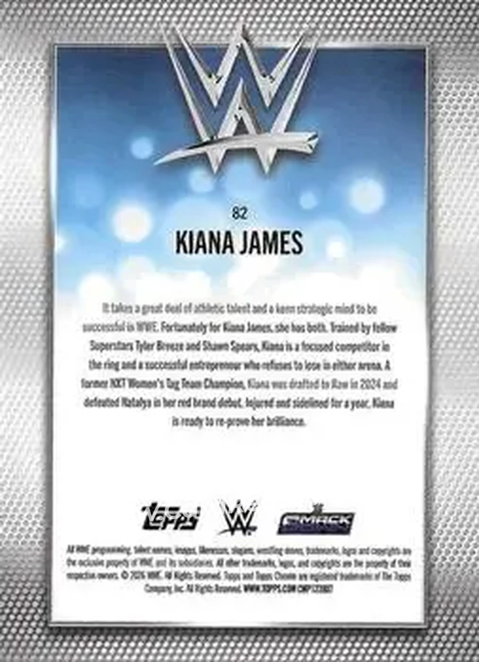 2026 Topps Chrome WWE - Teal Refractor #82 - Kiana James - Back