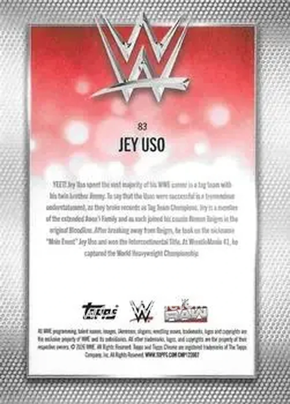 2026 Topps Chrome WWE - Teal Refractor #83 - Jey Uso - Back