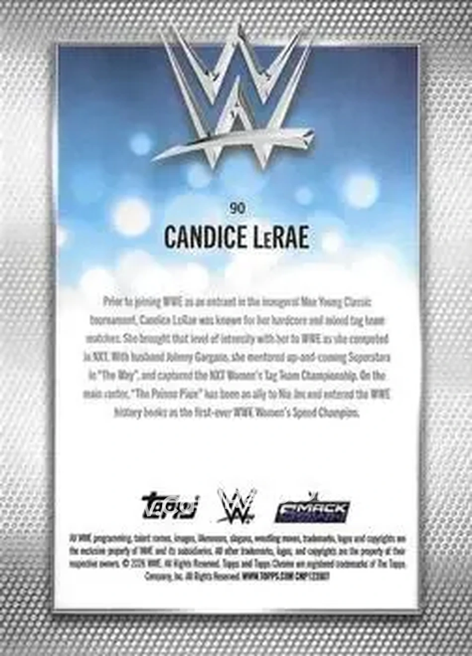 2026 Topps Chrome WWE - Teal Refractor #90 - Candice LeRae - Back