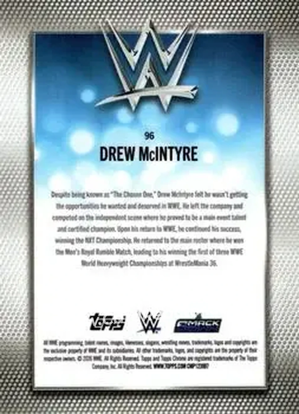 2026 Topps Chrome WWE - Teal Refractor #96 - Drew McIntyre - Back