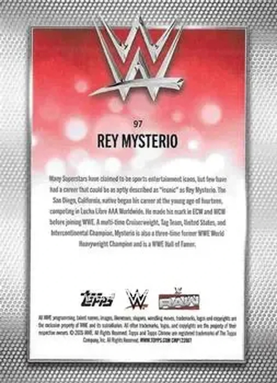 2026 Topps Chrome WWE - Teal Refractor #97 - Rey Mysterio - Back