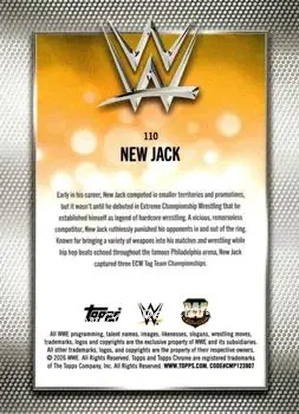 2026 Topps Chrome WWE - Teal Refractor #110 - New Jack - Back