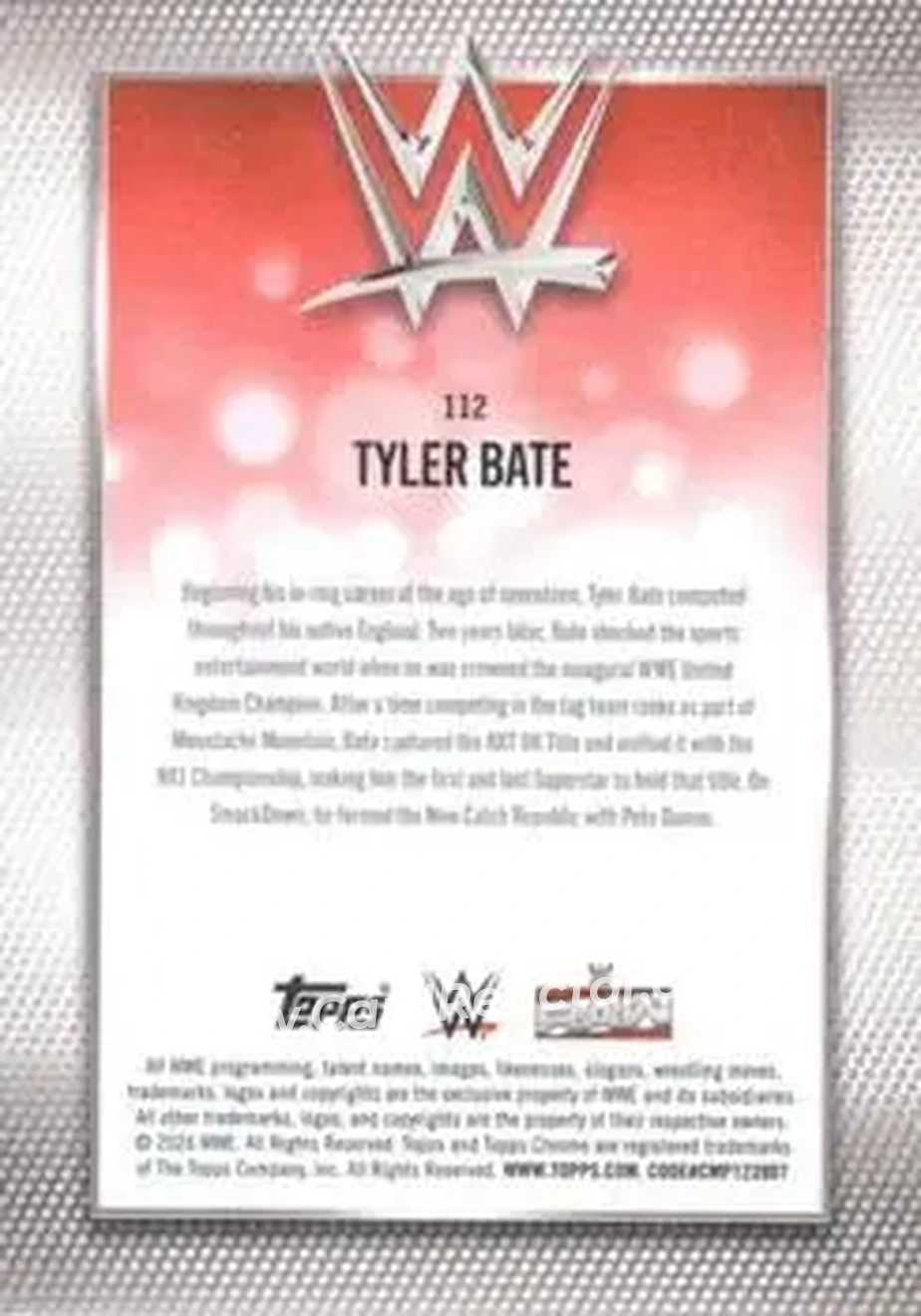 2026 Topps Chrome WWE - Teal Refractor #112 - Tyler Bate - Back