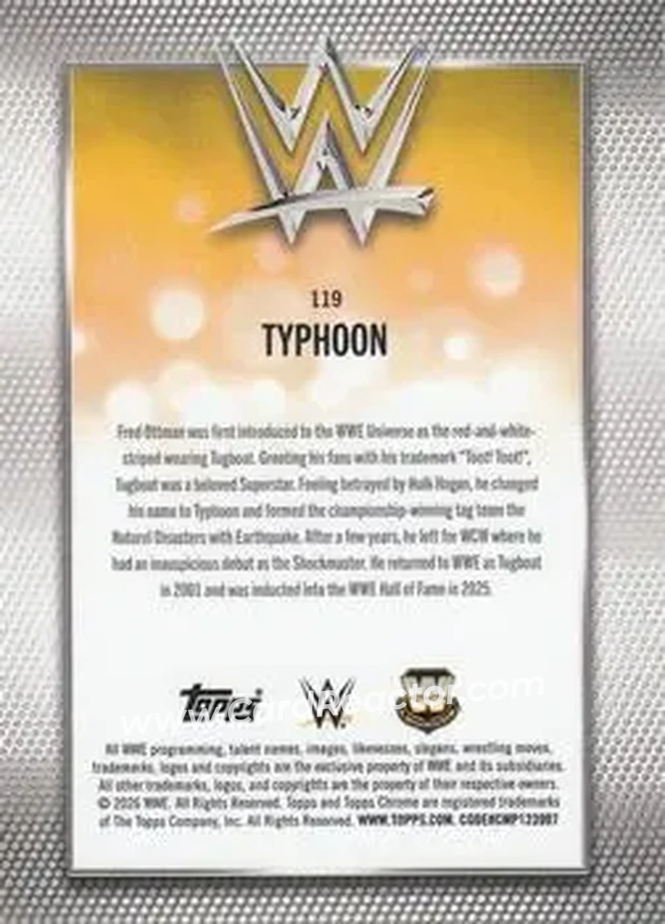 2026 Topps Chrome WWE - Teal Refractor #119 - Tugboat - Back