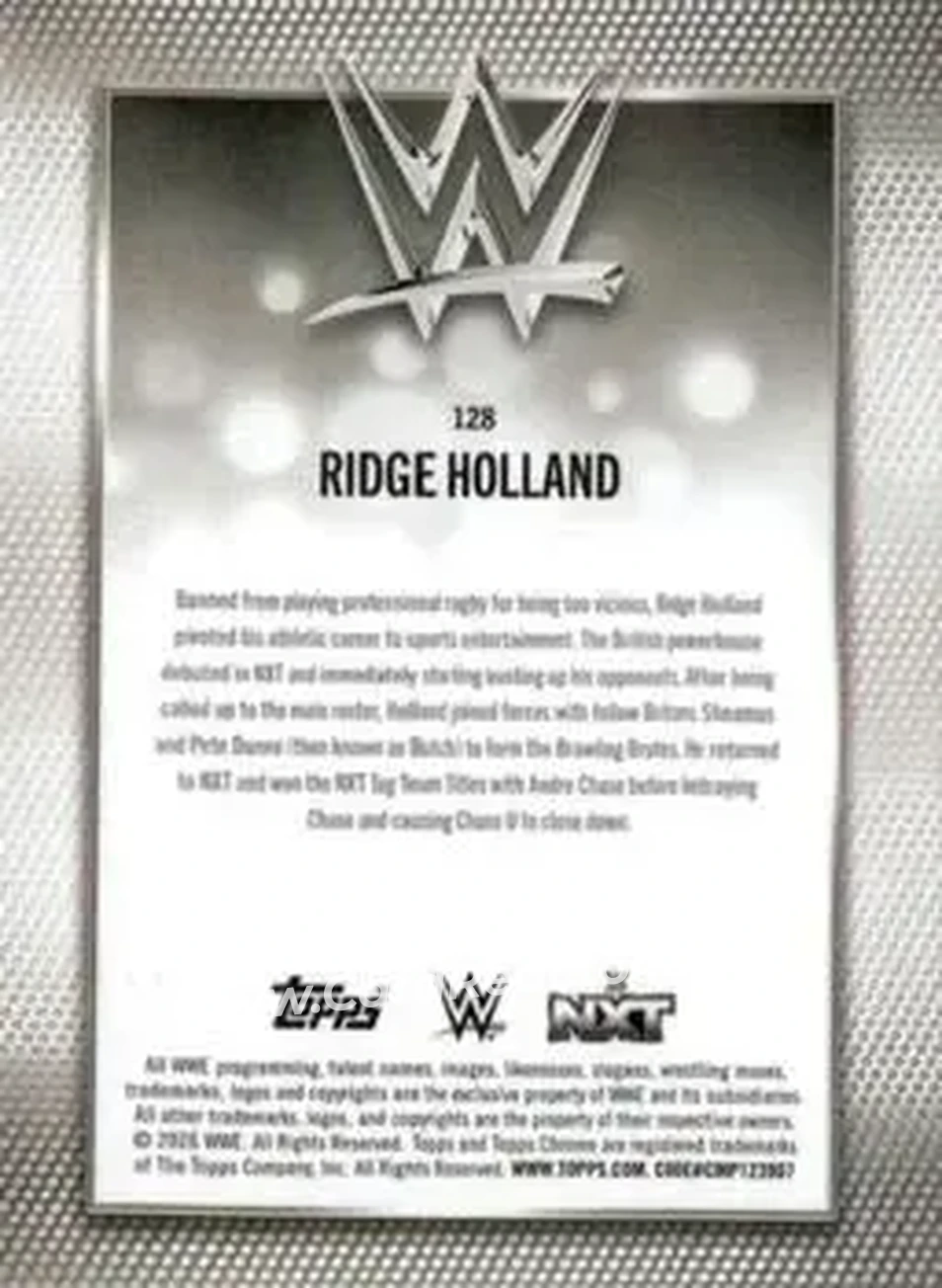 2026 Topps Chrome WWE - Teal Refractor #128 - Ridge Holland - Back