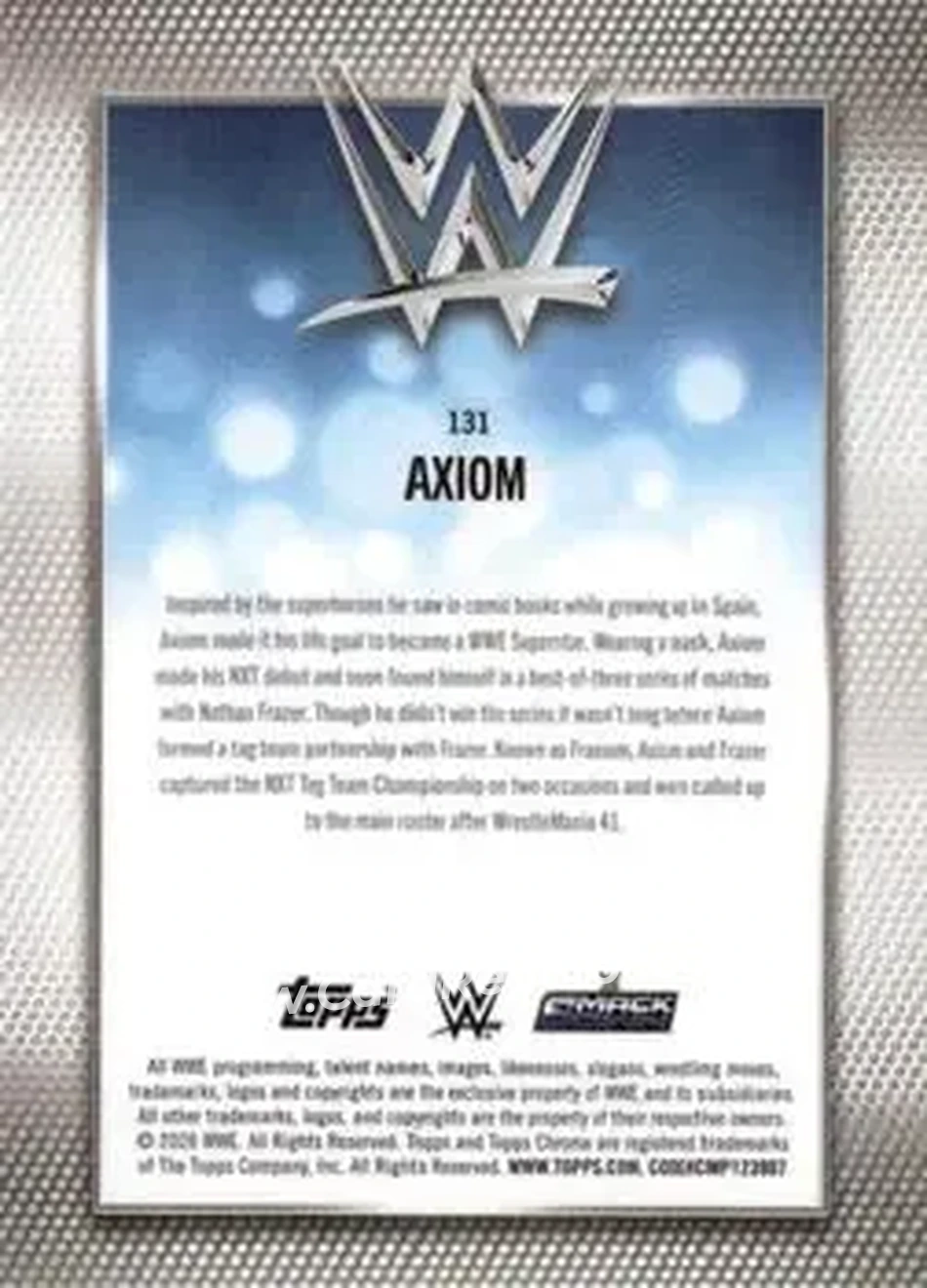 2026 Topps Chrome WWE - Teal Refractor #131 - Axiom - Back