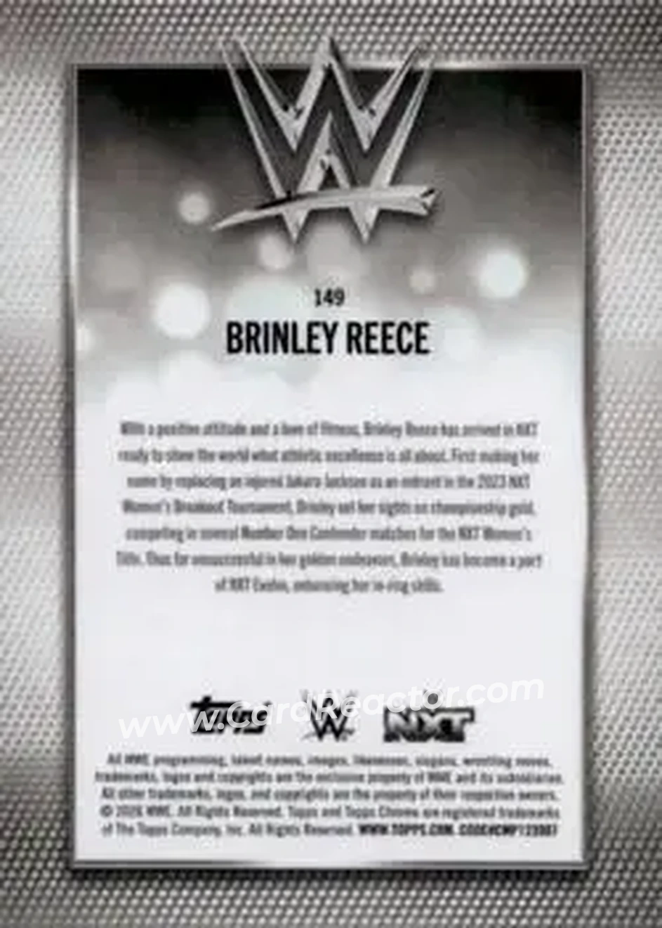 2026 Topps Chrome WWE - Teal Refractor #149 - Brinley Reece - Back