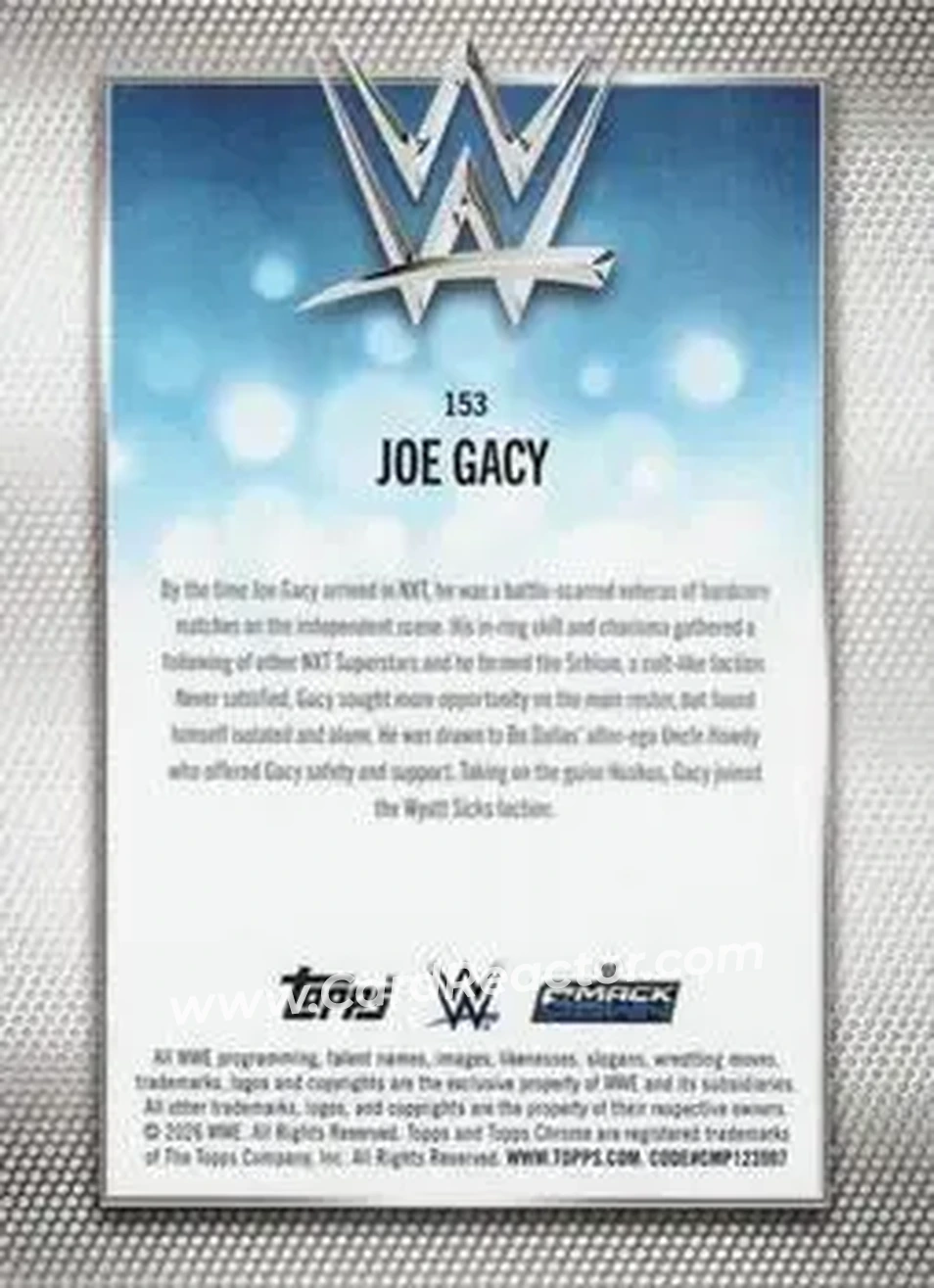 2026 Topps Chrome WWE - Teal Refractor #153 - Joe Gacy - Back