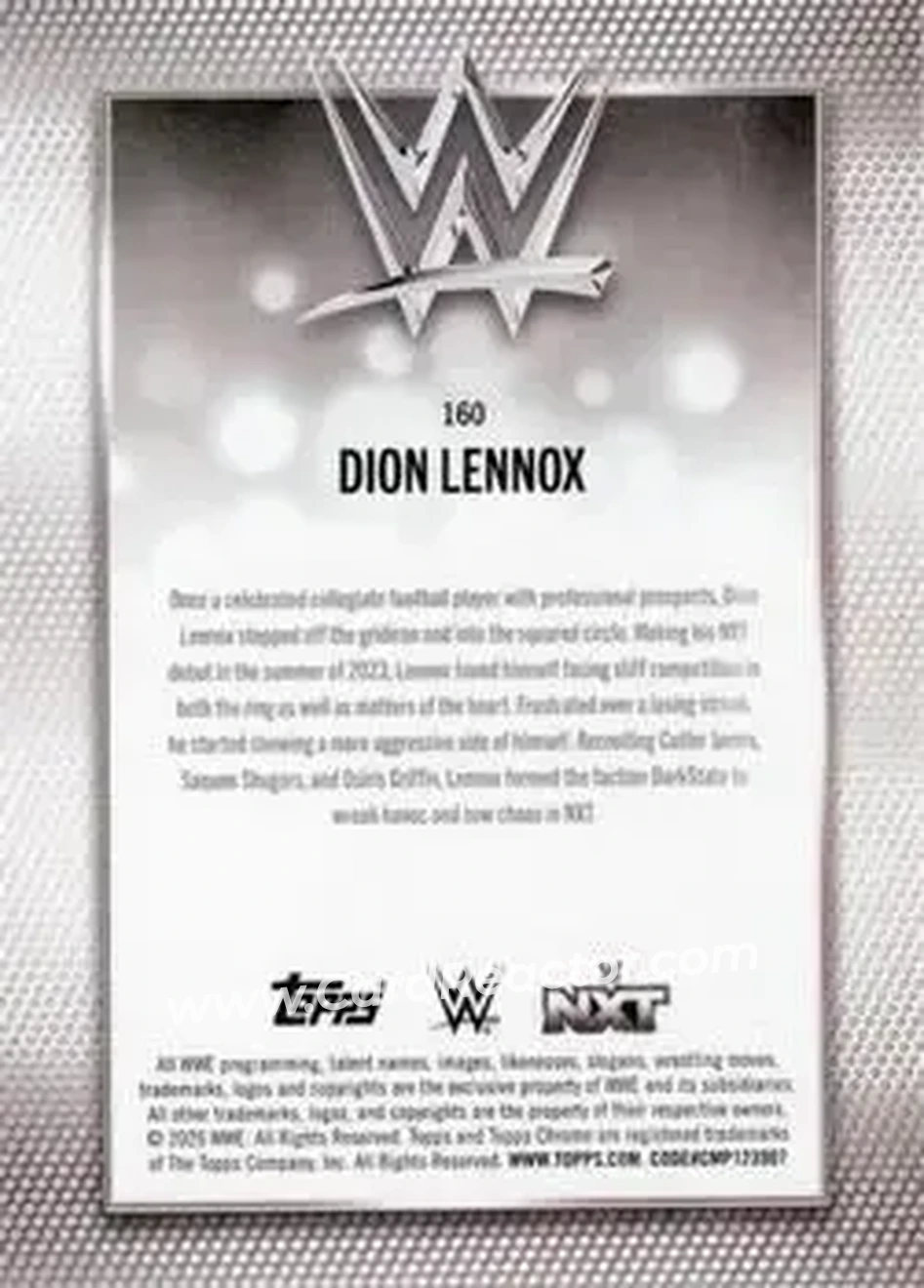 2026 Topps Chrome WWE - Teal Refractor #160 - Dion Lennox - Back