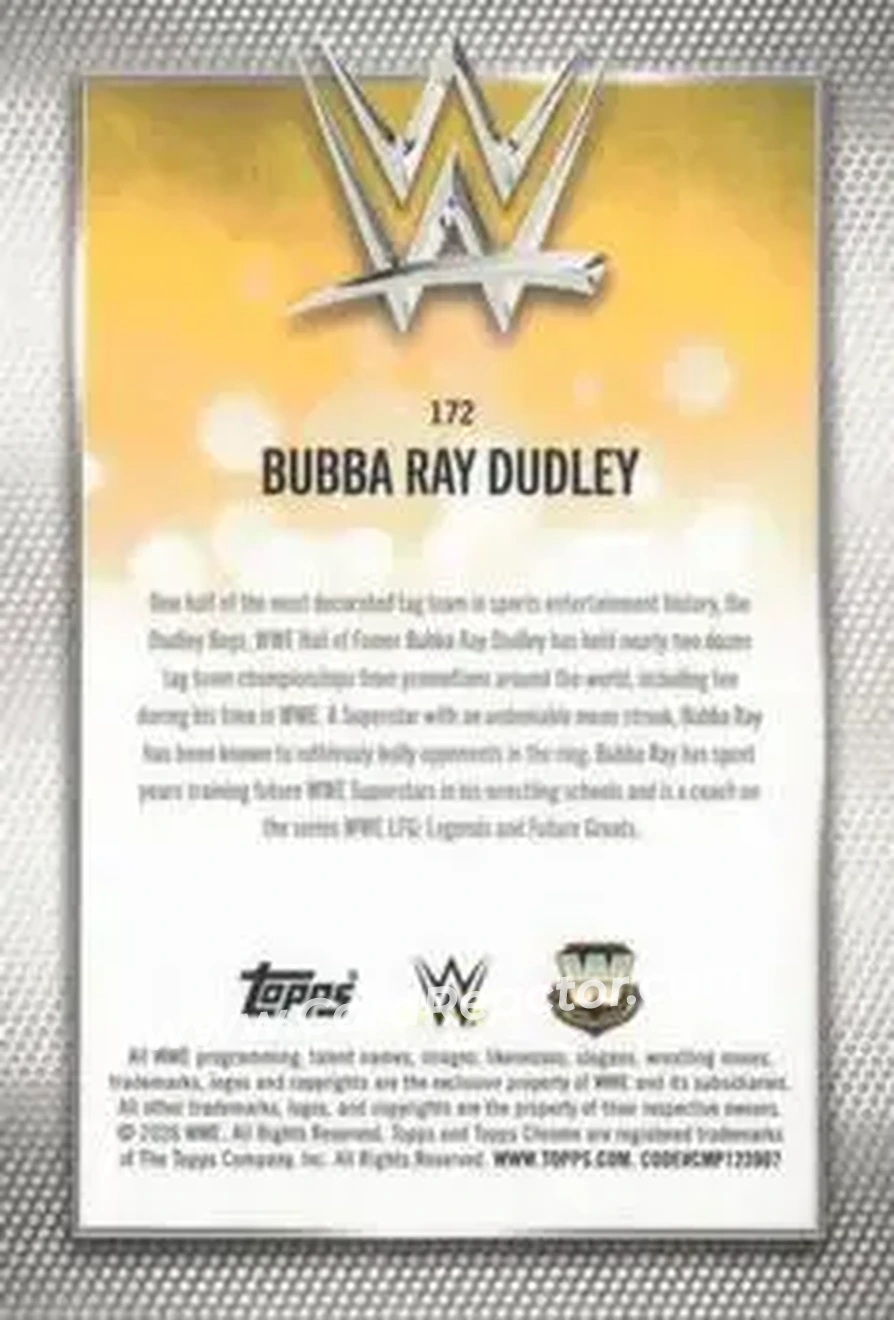 2026 Topps Chrome WWE - Teal Refractor #172 - Bubba Ray Dudley - Back