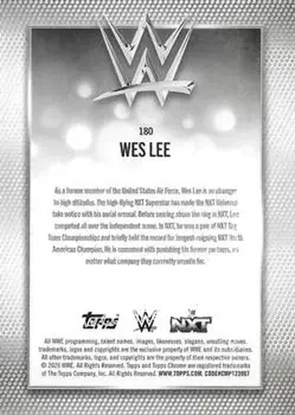 2026 Topps Chrome WWE - Teal Refractor #180 - Wes Lee - Back