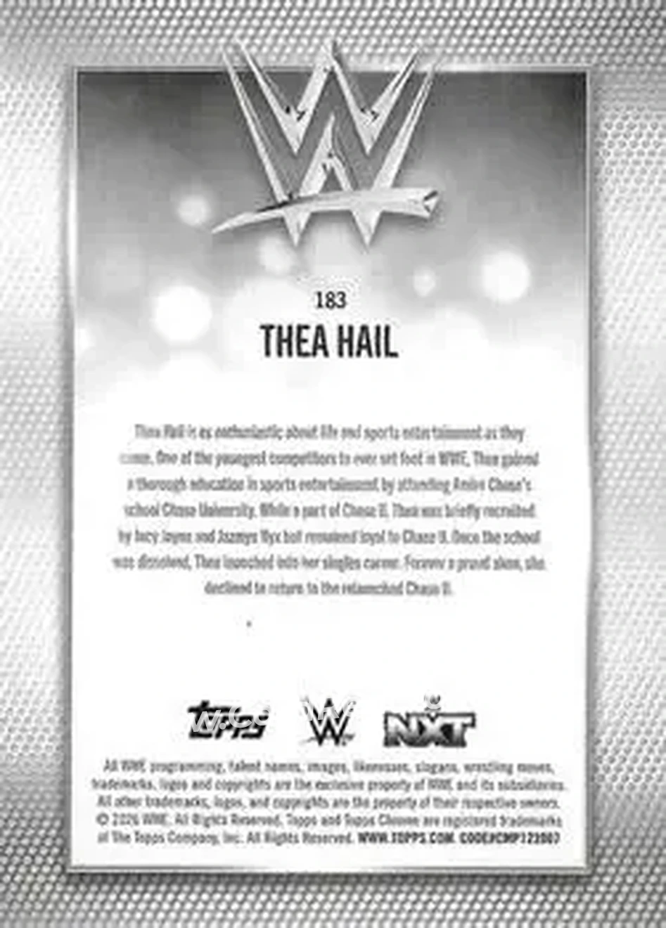 2026 Topps Chrome WWE - Teal Refractor #183 - Thea Hail - Back