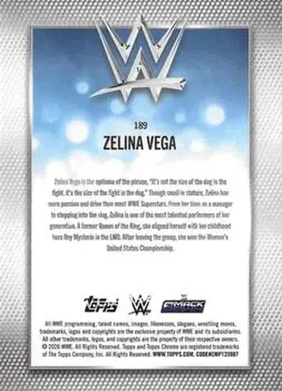 2026 Topps Chrome WWE - Teal Refractor #189 - Zelina Vega - Back