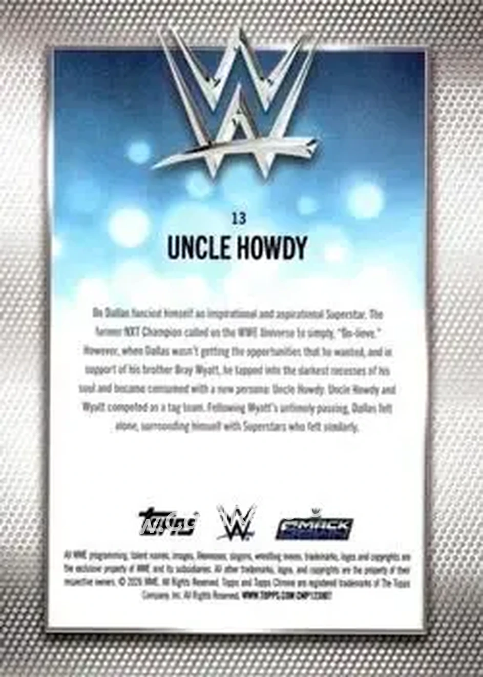 2026 Topps Chrome WWE - Yellow Refractor #13 - Uncle Howdy - Back