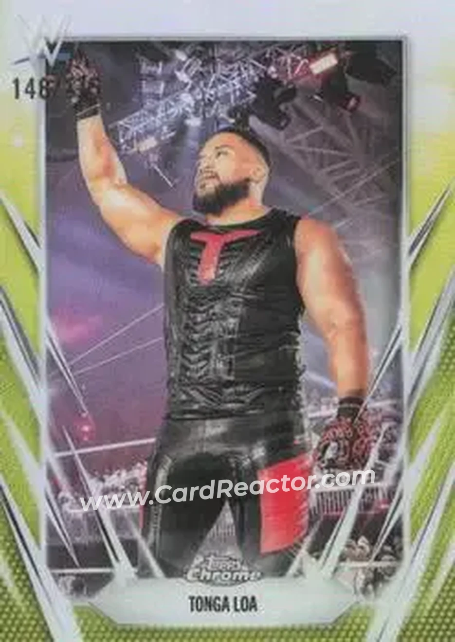 2026 Topps Chrome WWE - Yellow Refractor #16 - Tonga Loa - Front 2026 Topps Chrome WWE - Yellow Refractor #16 - Tonga Loa - Front