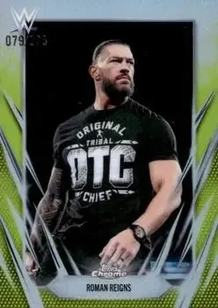 2026 Topps Chrome WWE - Yellow Refractor #18 - Roman Reigns