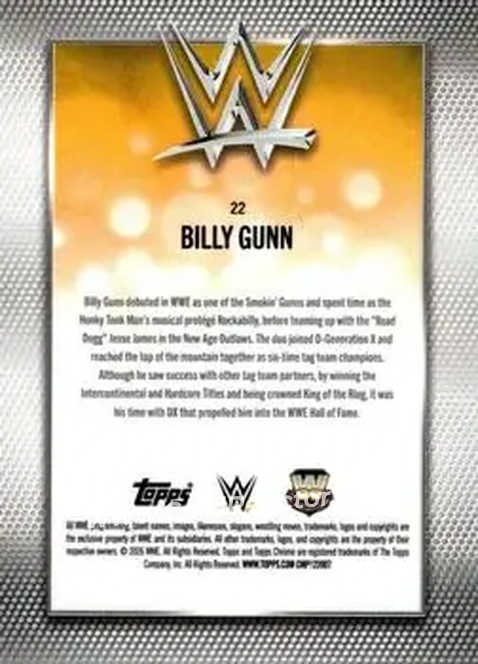 2026 Topps Chrome WWE - Yellow Refractor #22 - Billy Gunn - Back