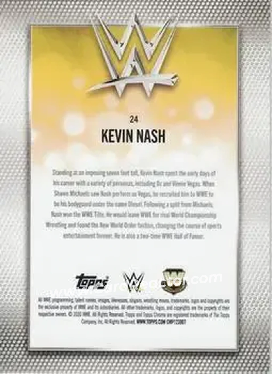 2026 Topps Chrome WWE - Yellow Refractor #24 - Kevin Nash - Back