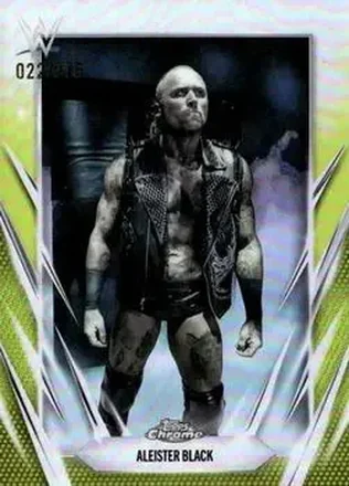 2026 Topps Chrome WWE - Yellow Refractor #28 - Aleister Black