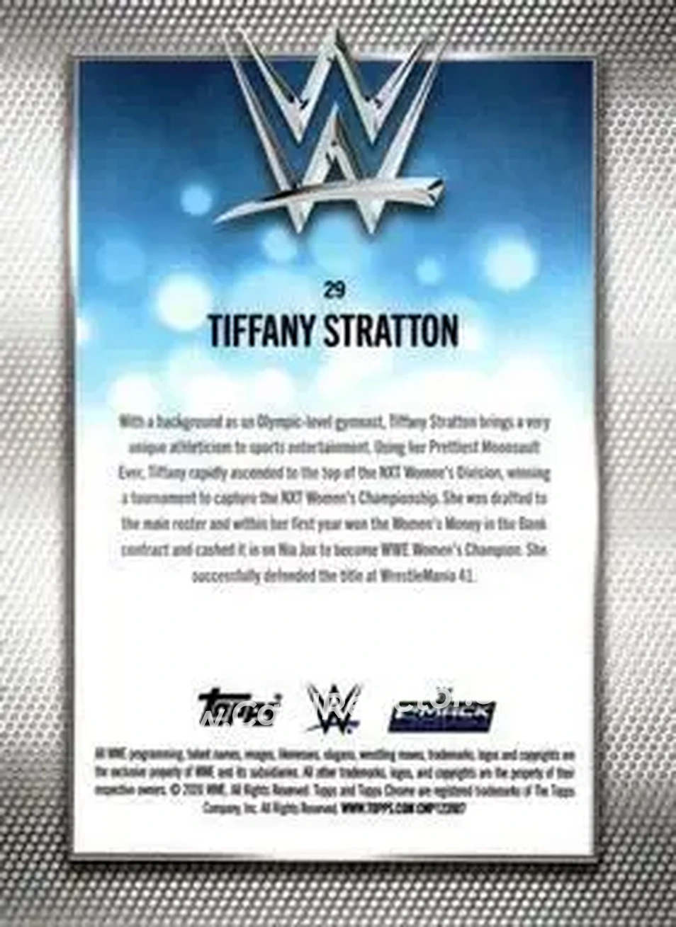 2026 Topps Chrome WWE - Yellow Refractor #29 - Tiffany Stratton - Back