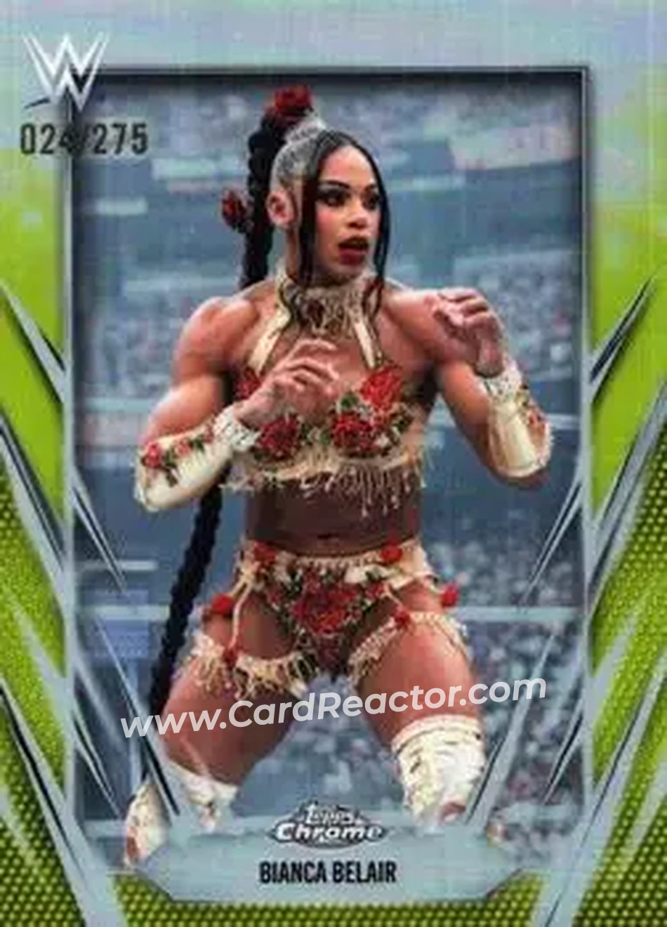 2026 Topps Chrome WWE - Yellow Refractor #33 - Bianca Belair - Front