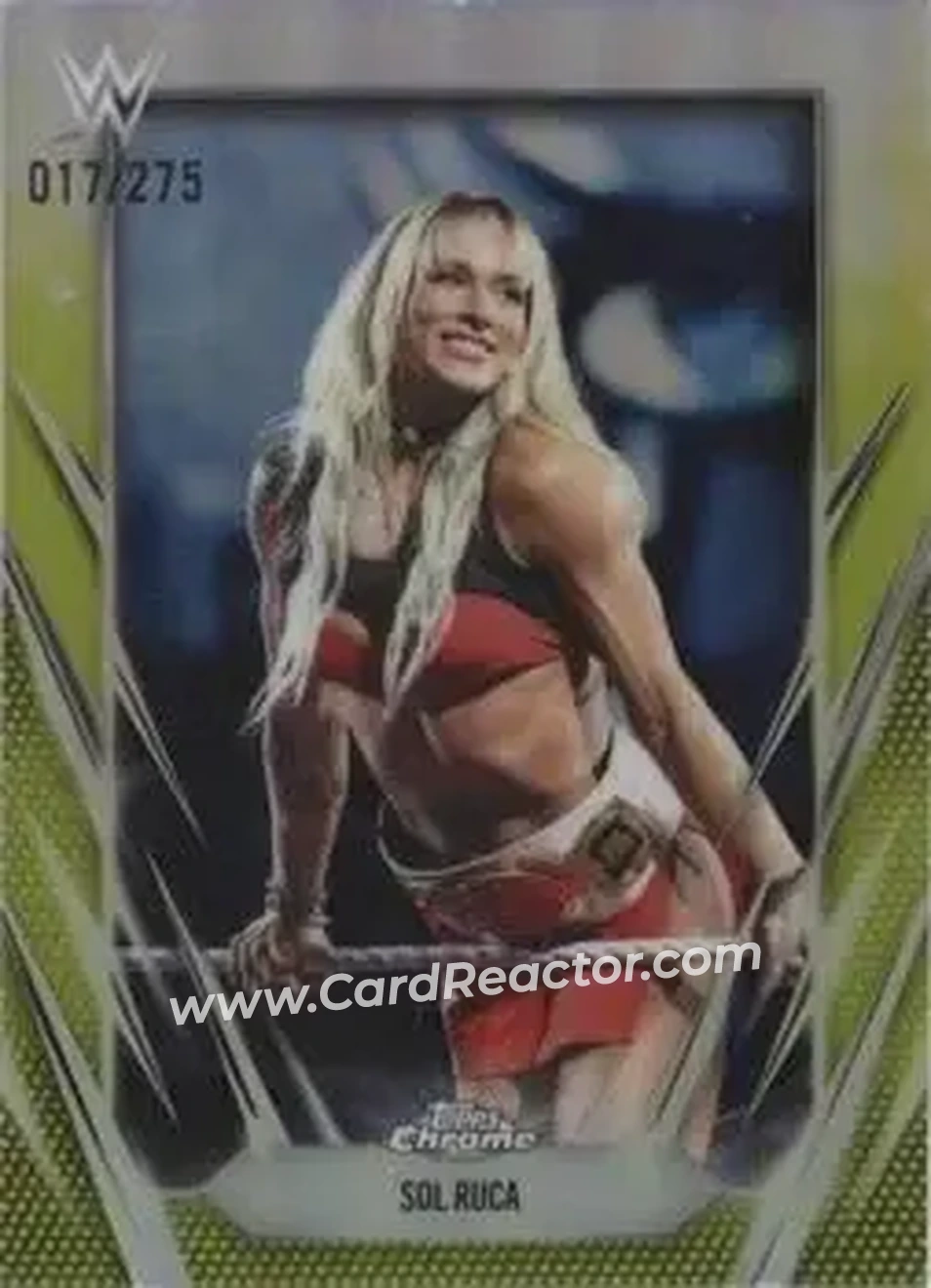 2026 Topps Chrome WWE - Yellow Refractor #34 - Sol Ruca - Front